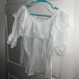 White blouse with puffy sleeves